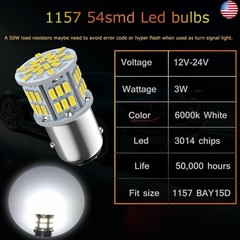 1157 Led Brake Light Bulb, 12V-24V 1157 7528 2357 2057 BAY15D LED Replacement