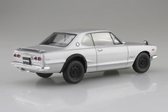 Aoshima 1/24 RAKUPLA SNAP CAR KPGC10 SKYLINEHT 2000GT-R 1971 SILVER Kit 01-SI