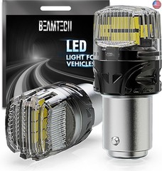 BEAMTECH 1157 LED Bulbs for Brake Tail Lights, 6500K Cool White Super Bright,