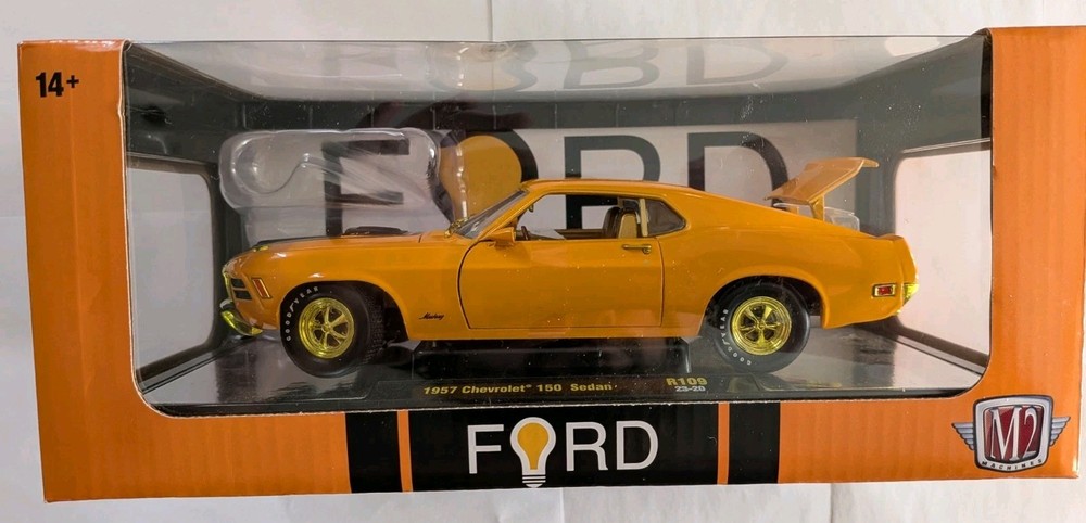 1970 Ford Mustang R109 Chase /750 1/24 Scale M2 Machines. Error, Wrong Plate.
