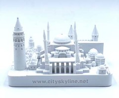 Copy of Istanbul City Skyline 3D Model Landmark Replica Square Matte White 4