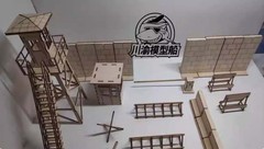 1/35 Berlin Wall Checkpoint Tank Military Diorama DIY Set