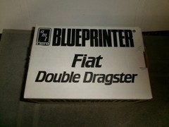 AMT 1/25 BLUEPRINTER FIAT DOUBLE DRAGSTER PLASTIC MODEL CAR KIT – SEALED CONT