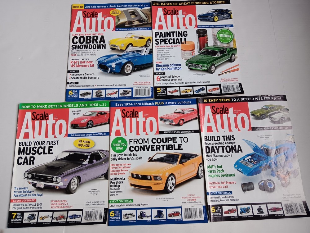 Lot of 5 – 2008 Vintage Scale Auto Enthusiast Magazines – Muscle Car, Cobra