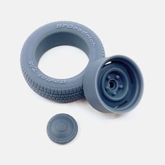 1/24 Resin 15 inch Mopar Steelie Wheels, BFGoodrich Radial T/A Tires, and Brakes