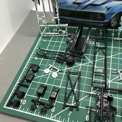 71 Mustang Funny Car Chassis W Halibrand Quick Change 1:25 MPC LBR Model Parts
