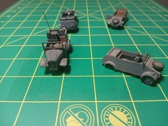 1/72 1/87 ? Army Tank Trucks Built Model WW II German 4 Cars World War Gray