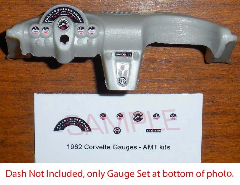 1959 1960 1961 1962 CORVETTE GAUGE FACES for 1/25 AMT kits—PLS READ DESCRIPTION