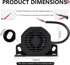 Backup Alarm for Pickup Truck 110dB 12V-48V DC Reverse Horn Back-Up Warning