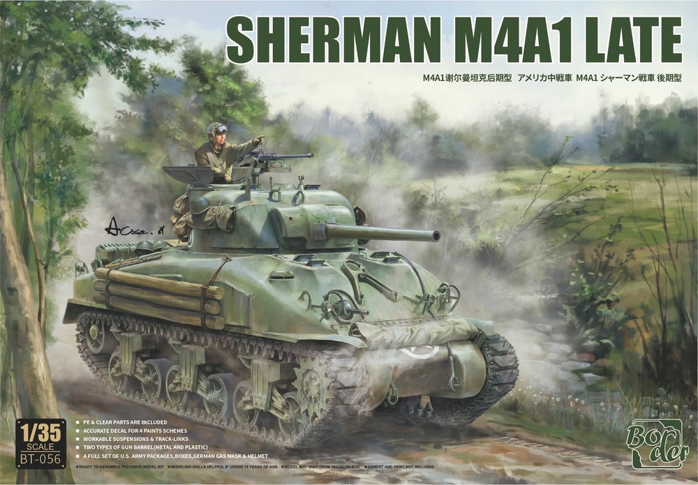 Border Model BT-056 1/35 Sherman M4A1 Late Tank Assembly Model Kit