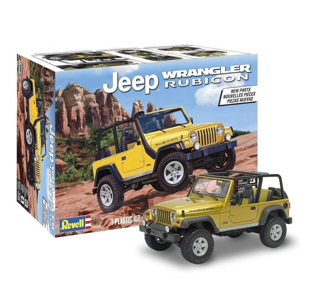 Revell Jeep Wrangler Rubicon Plastic Model Kit Yellow Black 14501-0240