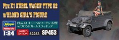 Hasegawa 1/24 Pkw.K1 Kubelwagen Type 82 w/Blonde Girls Figure Plastic Model SP45
