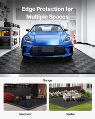 Transition Edge Kit, 11-Piece, Durable Straight Garage Floor Edging, Black