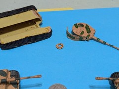 German 3- Tiger Tanks , painted WW2, AFRIKA KORPS, UNKNOWN MAKER, VINTAGE