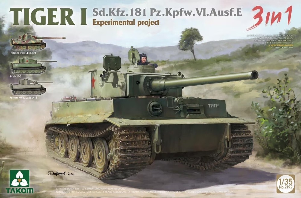 Takom 1/35 Sd.Kfz.181 Pz.Kfw.VI.Ausf.E Tiger I Experimental Project #2192 📌USA