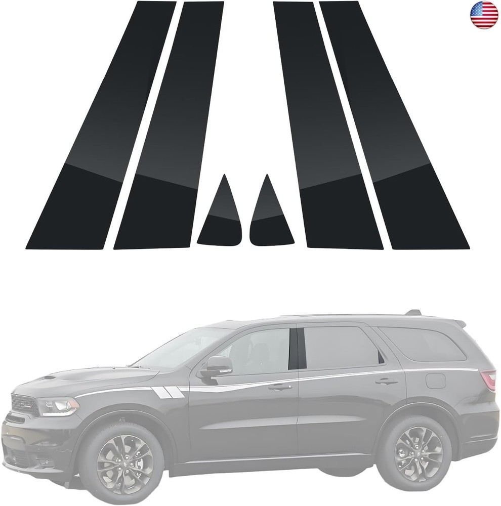 Door Window Trim for Dodge Durango 2011-2020, Glossy Black Window Pillar Post