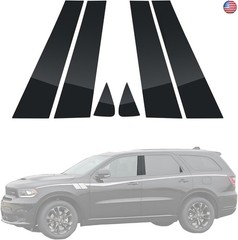 Door Window Trim for Dodge Durango 2011-2020, Glossy Black Window Pillar Post