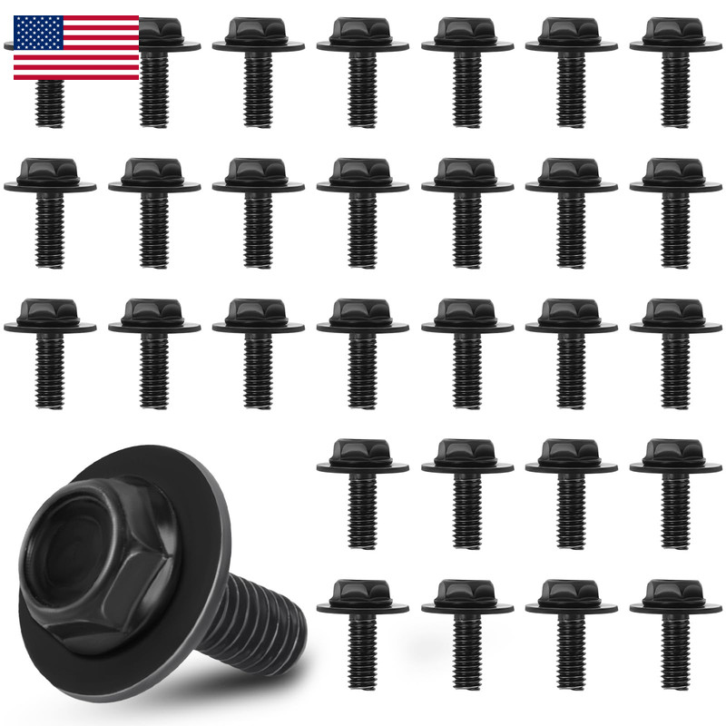 Kishya 30Pcs 71315-122382A M6 Transmission Pan Bolts 1.0 X 17Mm Transmission