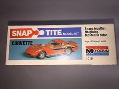 1979 Monogram 1016 Corvette SnapTite 1/32 Scale Model with Decals & Instructions