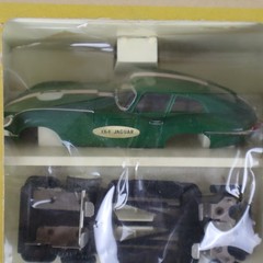 VTG 1/43 SLOT CAR MOTORIFIC BLUE JAGUAR XKE BY IDEAL 1960’S HONG KONG NEW