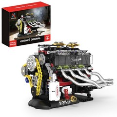 V8 Engine Model Kit Transparent Cylinder Head Engine Building Scale Model Kit
