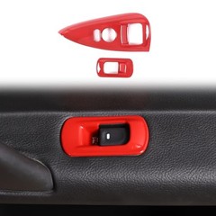 Window Lift Switch Cover Compatible with Chevy Corvette C6 2005 sports red