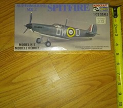 SPITFIRE SUPERMARINE MK.I MILITARY PLANE MODEL KIT ORIGINAL FACTORY SEALED 1/72