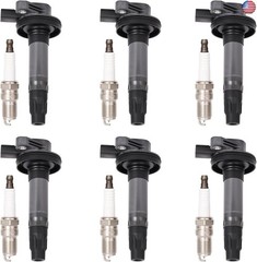 Set of 6 Ignition Coil Pack and Spark Plugs Fits for 3.7 3.5 V6 Ford Edge Flex