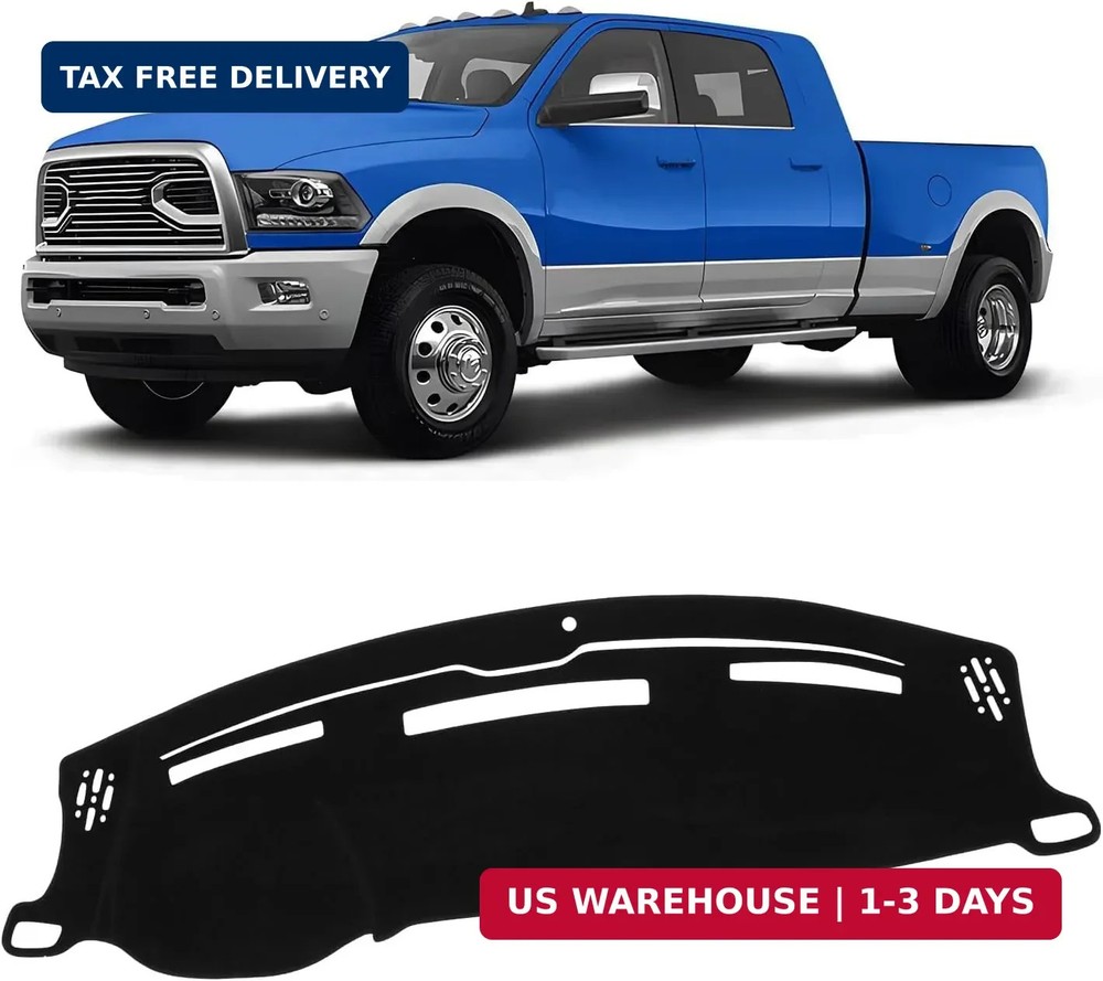 Dash Cover for 2009-2018 Dodge Ram 1500 2500 3500 Non Slip Dashboard Mat KUST