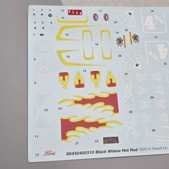 Monogram 1/24 Black Widow Hot Rod Parts Kitbash Decal Sheet