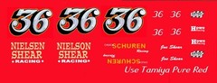 #36 Joe Shear Camaro Modified 1/25th – 1/24th Scale WATERSLIDE DECAL