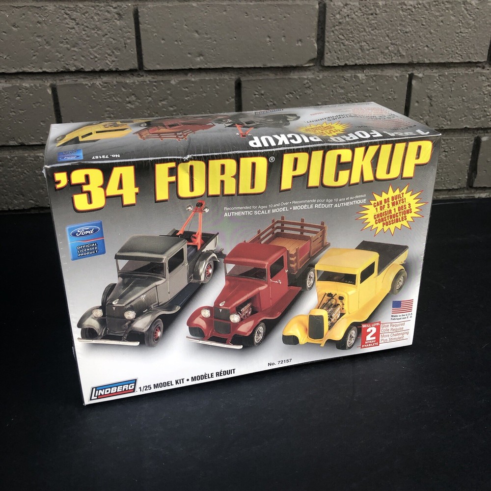 Lindberg 1934 Ford Pickup Build 3 Ways 1:25 Model Kit #72157 NEW SEALED Box Bent