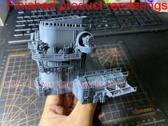 3D Printed 1/200/350 German Bismarck Battleship Chimney And Hangar Unpainted-