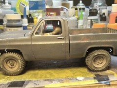 1/24 Scale: 18-Inch “Off-road Steelies” Wheels W/ Mud Tires; Jeep, Resin 1/25