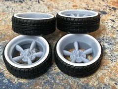 Resin 22-Scale In. Astro Supreme Style Wheels W/ Whitewall Tires, 1/24,1/25