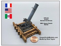 1/35 WW1 240mm ( 9.45 in) Trench Mortar France, Italy, US