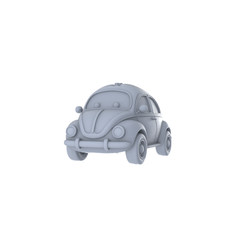 LYTA243 Unpainted Cartoon Beetle Car Model, Classic Retro Vehicle