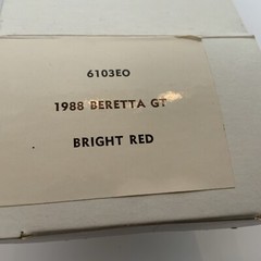 MPC 6103EO Promo 1988 CHEVY BERETTA GT Bright Red 1/25 MODEL CAR NOS