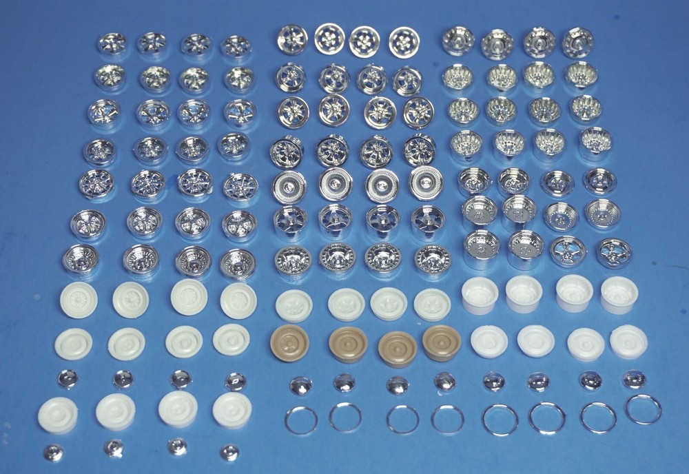 AMT, MPC, Revell/Monogram etc. New Mag, Rims, Hubcaps For Various Model Car Kits