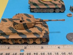 German 3- Tiger Tanks , painted WW2, AFRIKA KORPS, UNKNOWN MAKER, VINTAGE