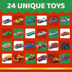 Advent Calendar 2025 for Kids Alloy Car Engineering Set Boys coloful