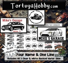 Custom Designed Garage Model Decals for your Diroma, Garage, Shop, or Model.
