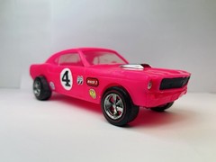 VINTAGE 70s Ford Mustang Processed Plastics Mach 1 Pink Dealership Model A23