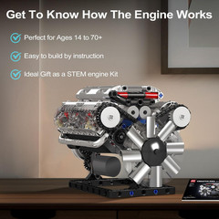 Visible V8 Internal Combustion Ohc Engine Motor Working Model Haynes Kit Box New