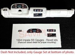 1994 CHEVROLET IMPALA SS GAUGE FACES for 1/25 scale REVELL KITS—PLEASE READ DESC