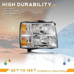 Headlights for OE Replacement Clear Lens I Chrome housing I Amber Reflector