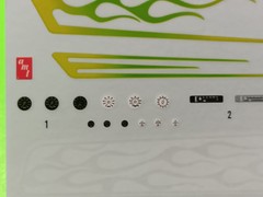 1970 70 Monte Carlo Lowrider 1/25 AMT Decal Sheet Emblems Green White Flames