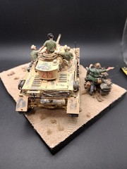 Built 1/35 German WWII Panzer Tank Motorcycle W/ Sidecar 6 Figures Diorama