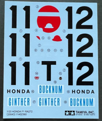 Tamiya’s Decals for 1/20 Honda RA272 1965 MEXICO WINNER F1. Item20043 from JAPAN