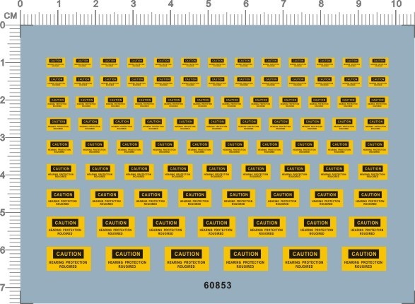 Yellow Different Scale Warning tag caution Markings Model kit Water Slide Decal